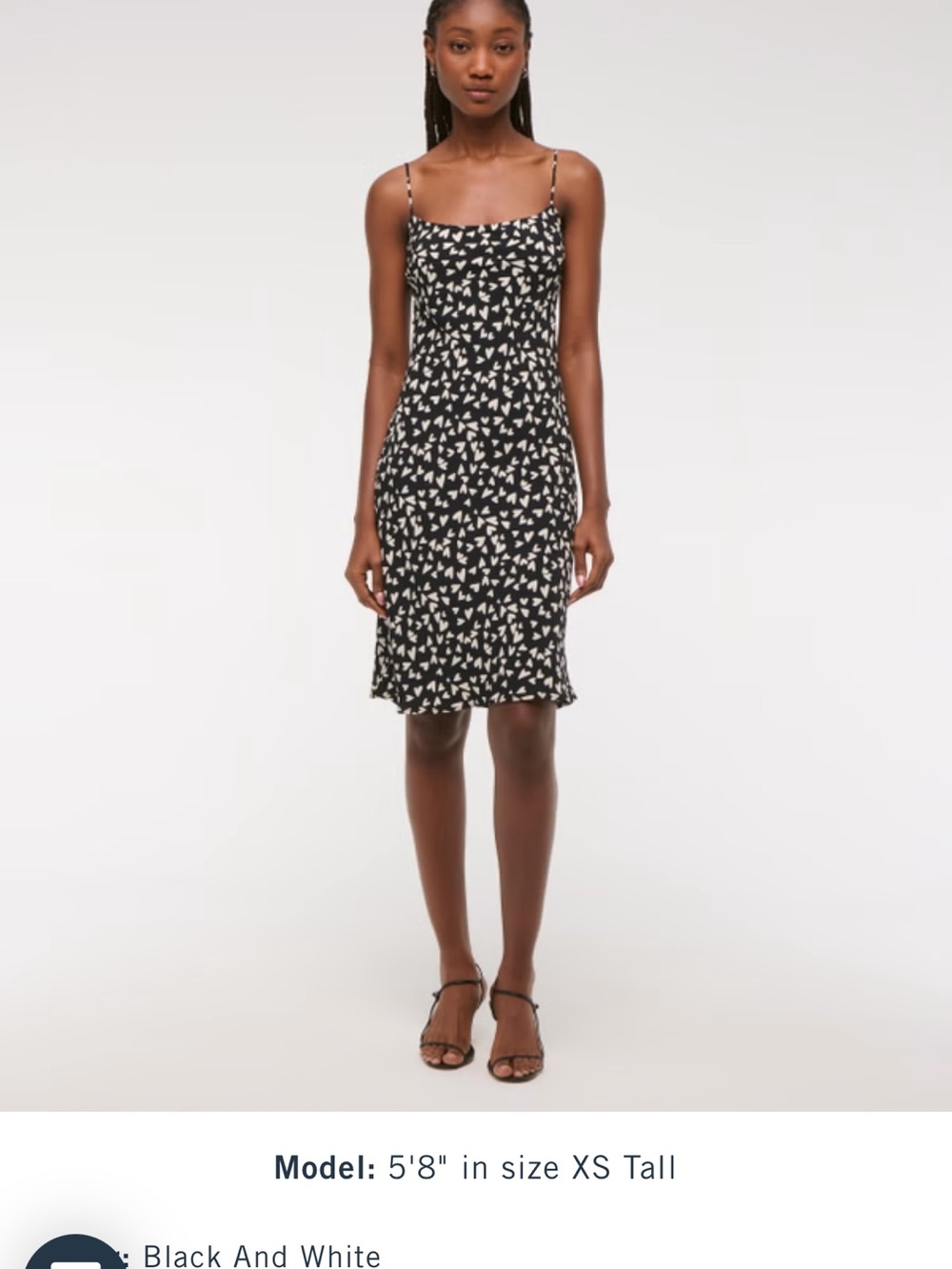Abercrombie & Fitch Black Dress with White Heart Print